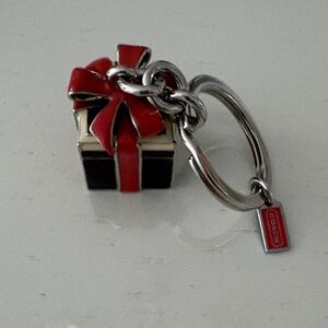 Coach Red and Black Box Keychain